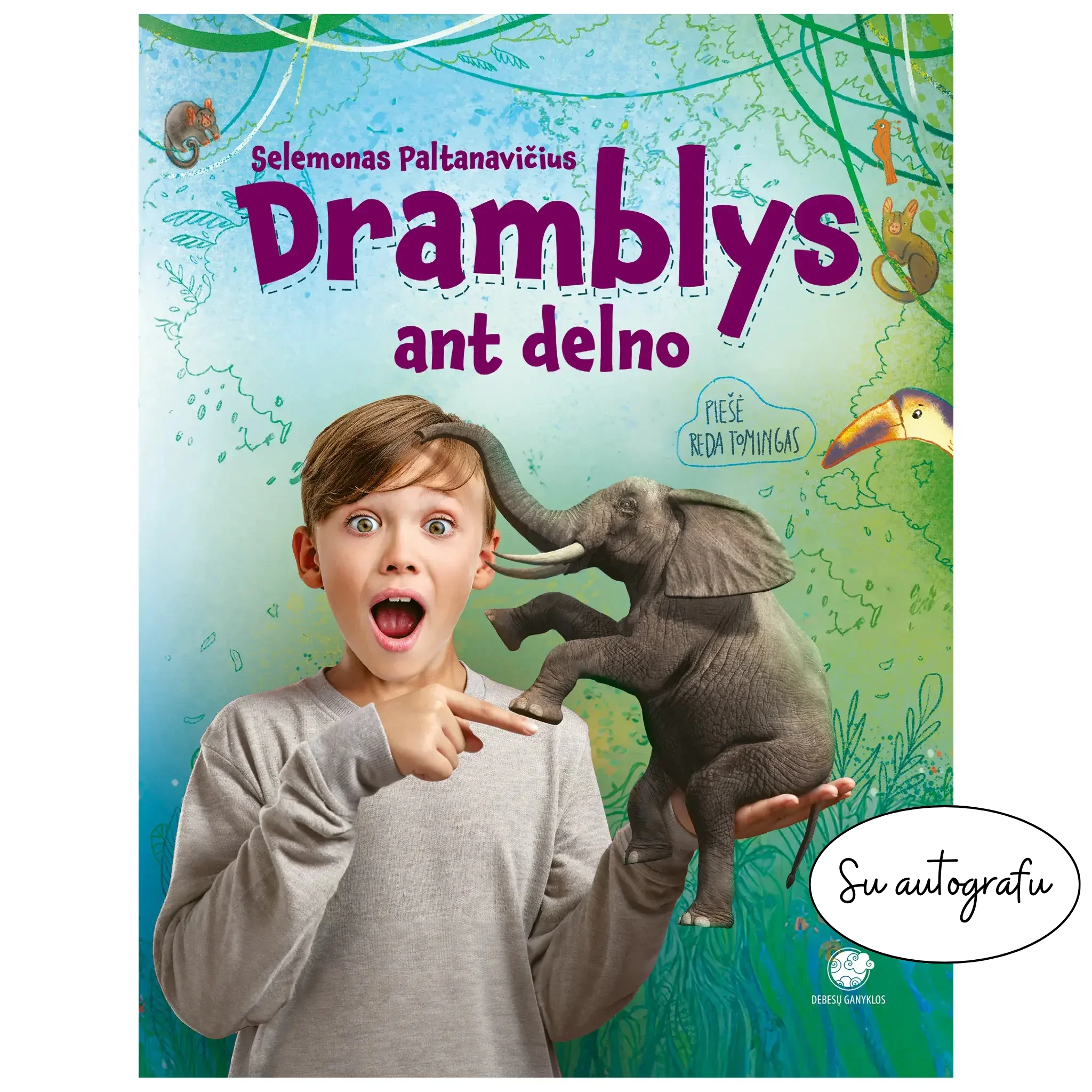 Selemono Paltanavičiaus knyga Dramblys ant delno su autografu